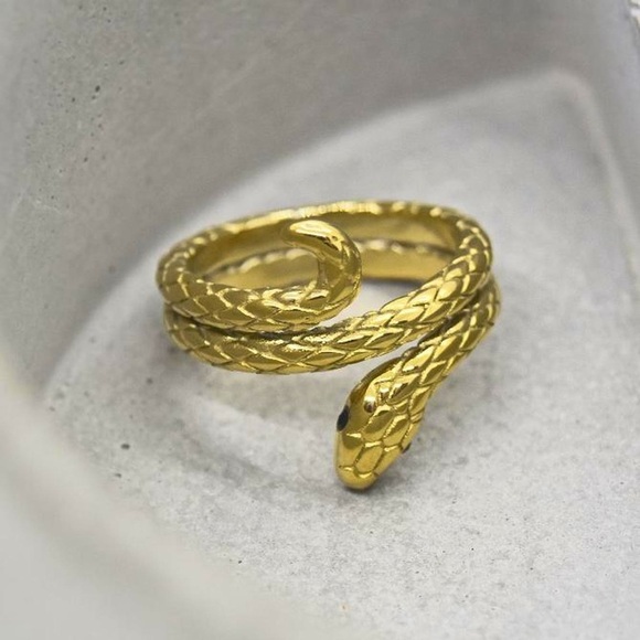 Gold 16K Snake Ring - Picture 1 of 7